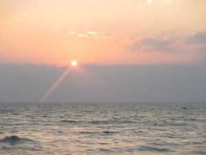 The Sun is just peeping out