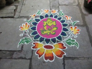 Ganesha Kolam for Day 4 for Pongal