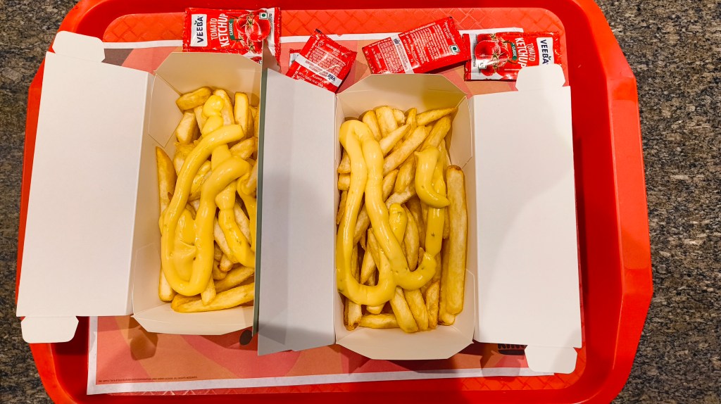 French Fries and Tomato Ketchup in a food tray